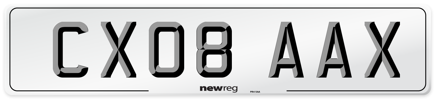 CX08 AAX Number Plate from New Reg